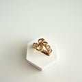 Mila – Gold Heart Crystal Statement Ring 💖
