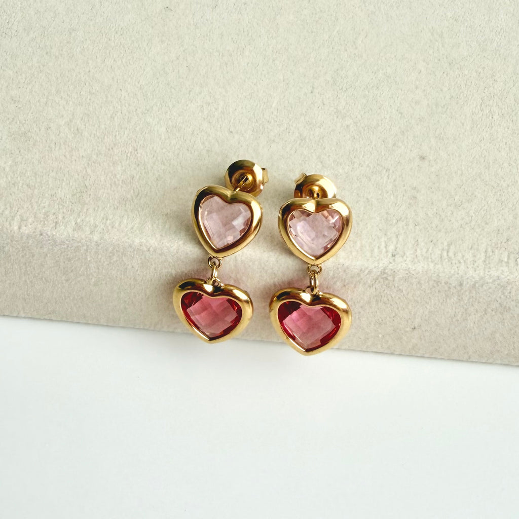 Milena Double Heart Drop Earrings 💓