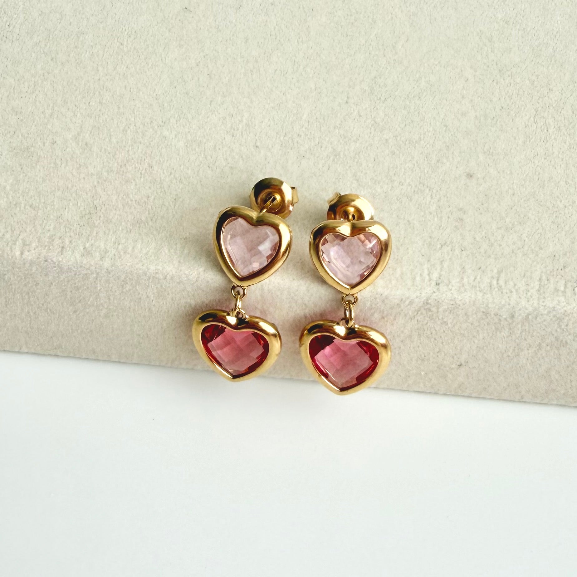 Milena Double Heart Drop Earrings 💓