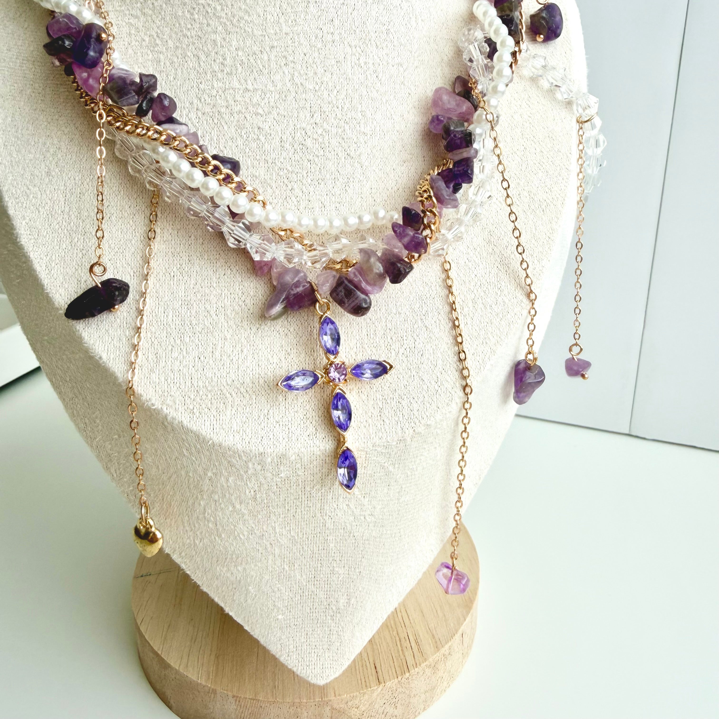 Celestine — multi-layer designer necklace💜