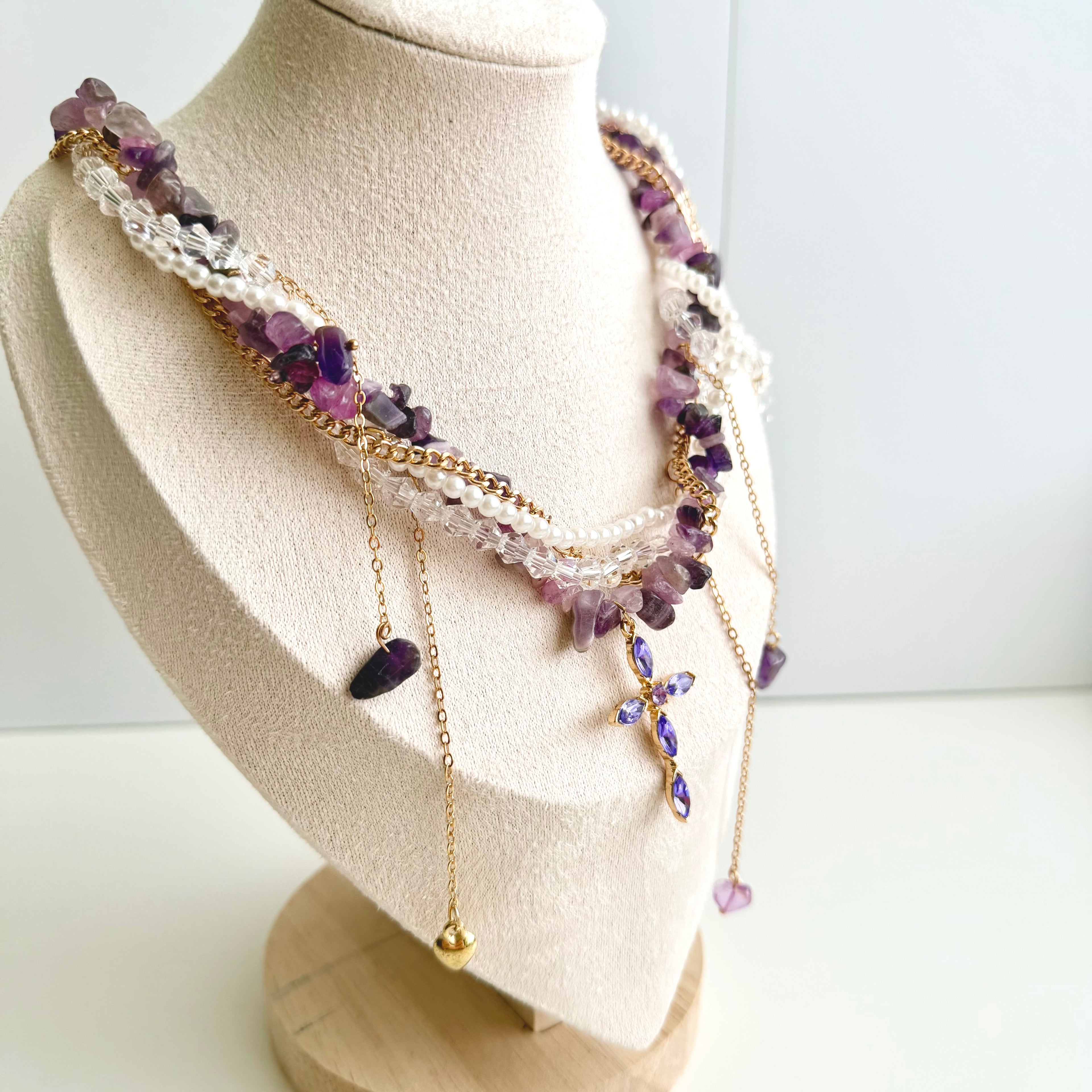 Celestine — multi-layer designer necklace💜