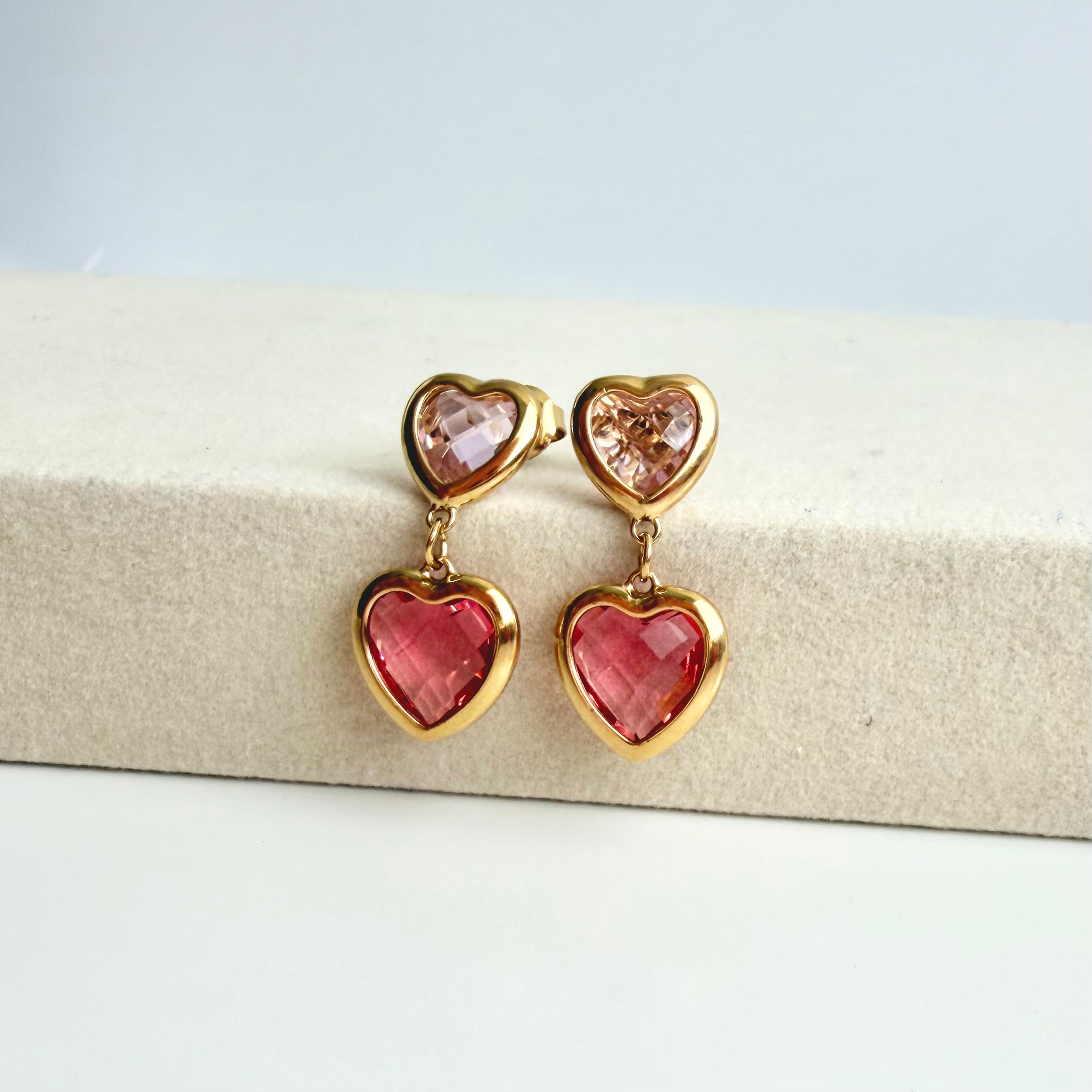 Milena Double Heart Drop Earrings 💓