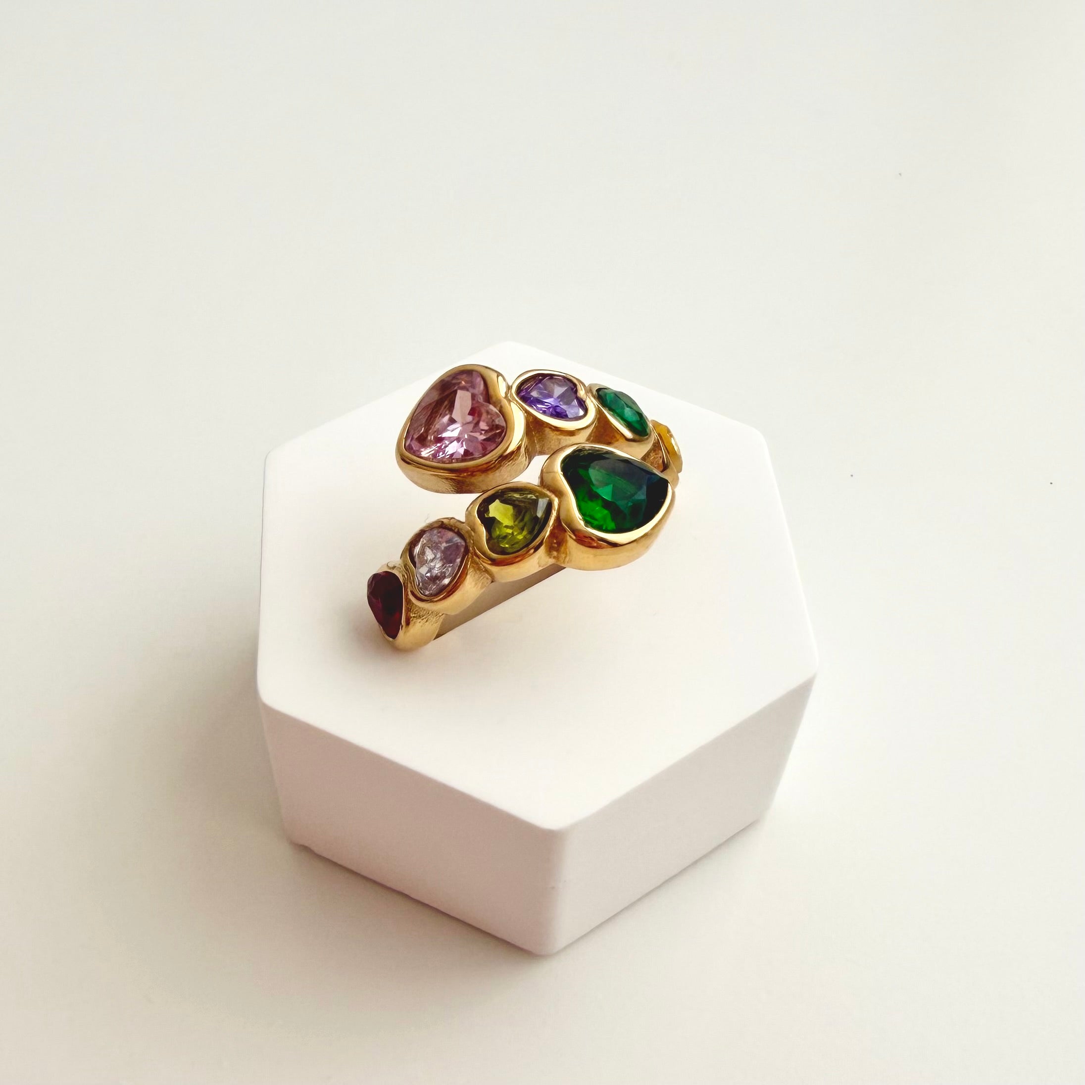 Sharon Royal Hearts Ring💜🩷💚