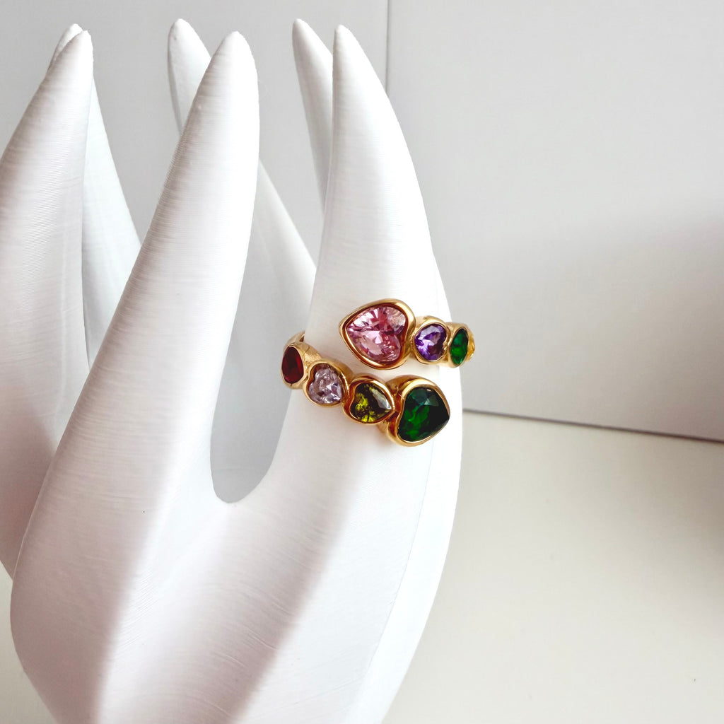 Sharon Royal Hearts Ring💜🩷💚