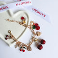 Chloe – Cherry Charm 18K Gold Plated Bracelet 🍒✨