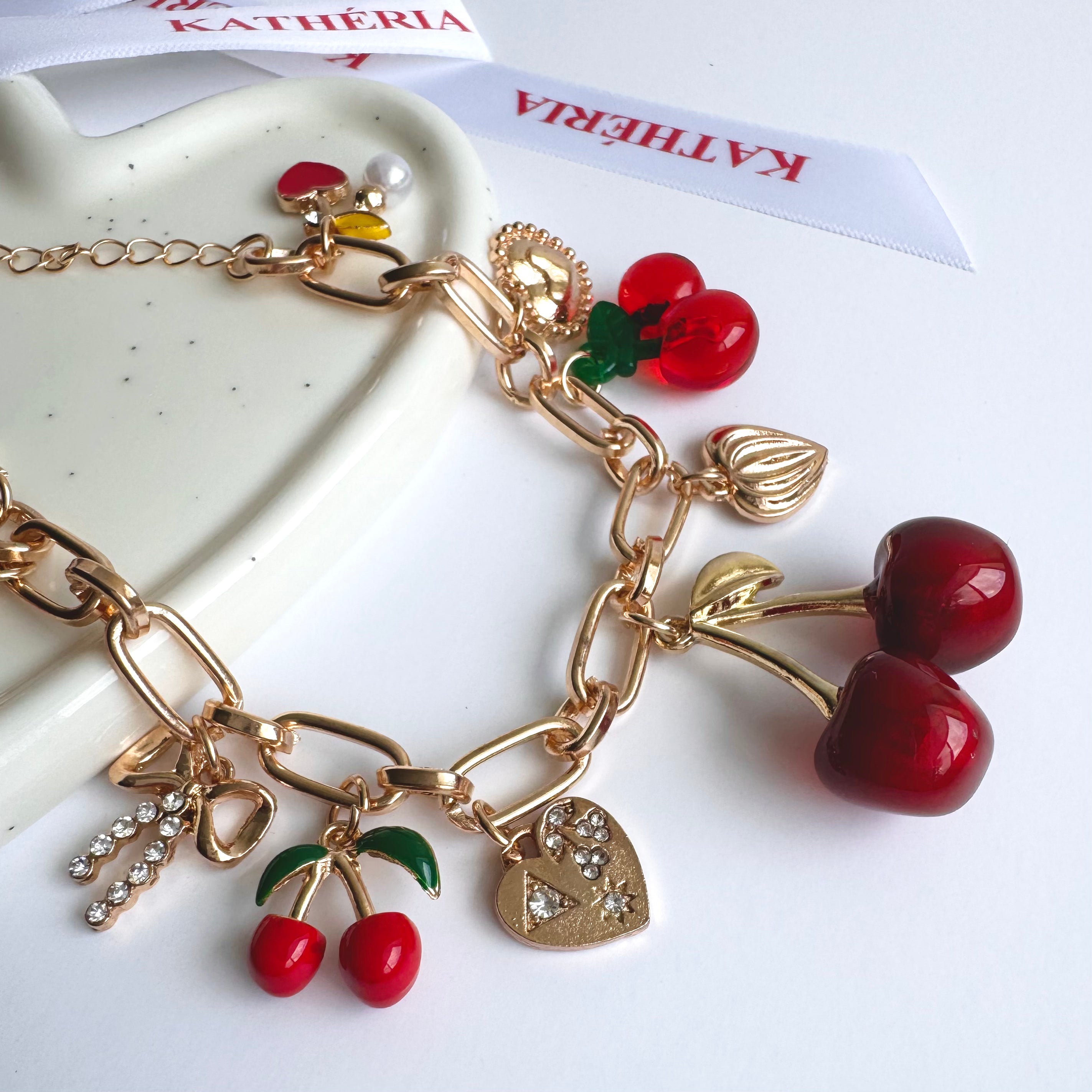 Chloe – Cherry Charm 18K Gold Plated Bracelet 🍒✨