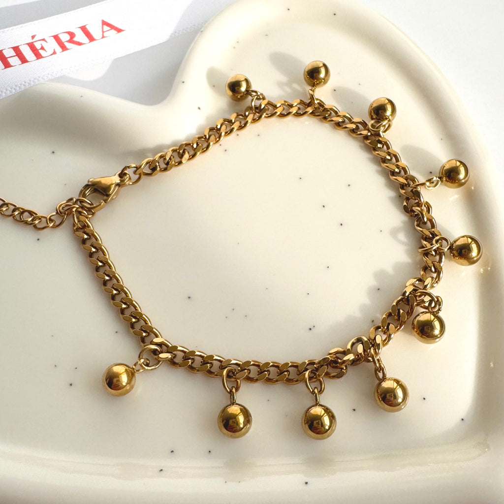 Judy – Golden Charm Drop Bracelet ✨💛