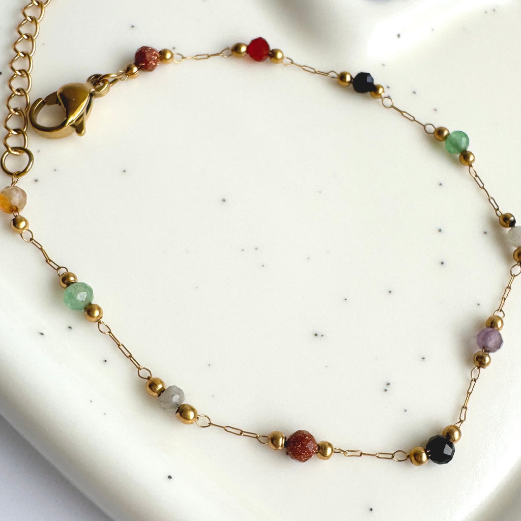 Ariana – Delicate Multi-Stone 18K Gold Plated Bracelet 🌈✨