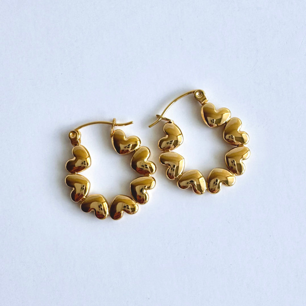 Emily – Golden Heart Hoop Earrings 💖✨
