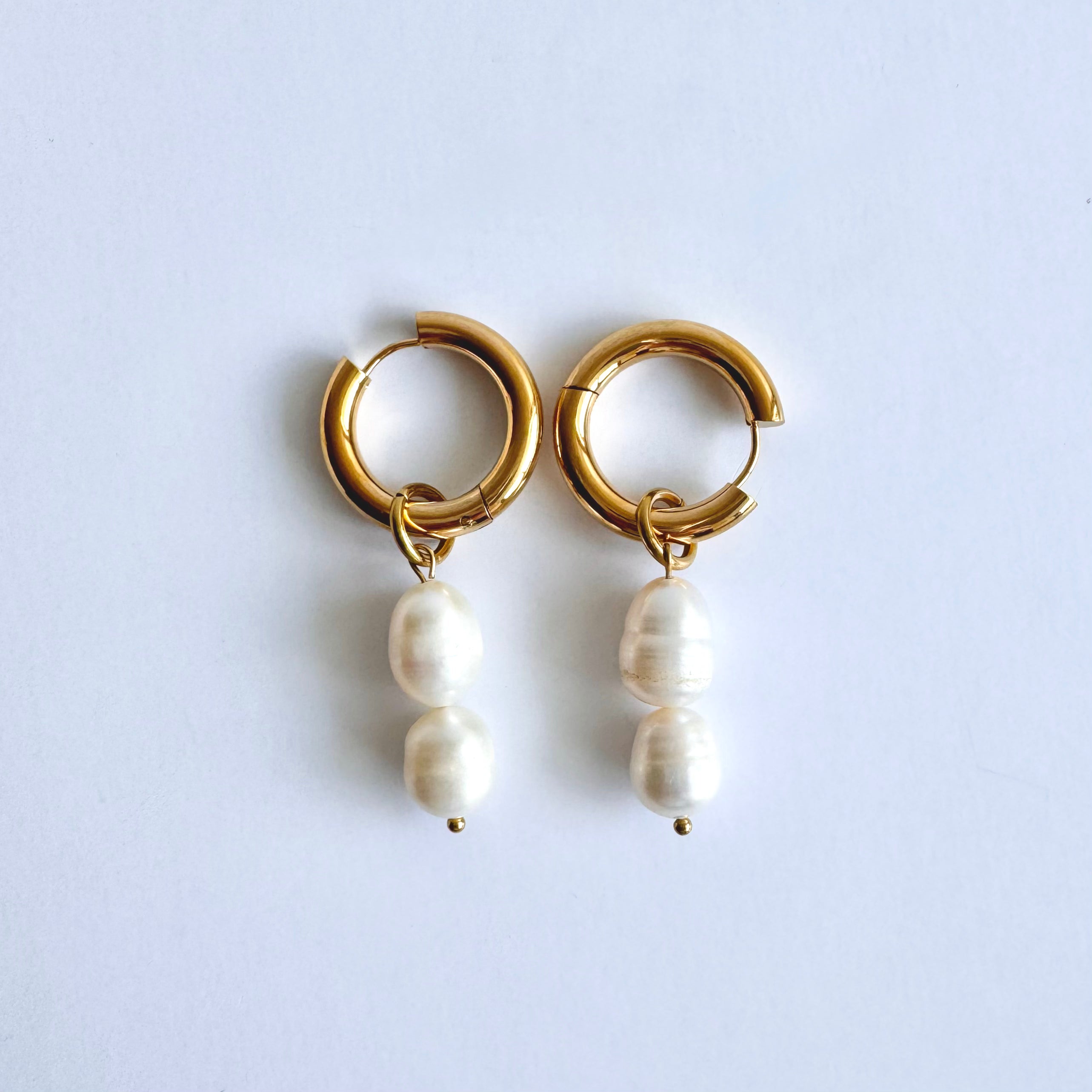 Constance – Pearl Drop 18K Gold Plated Earrings 🤍✨