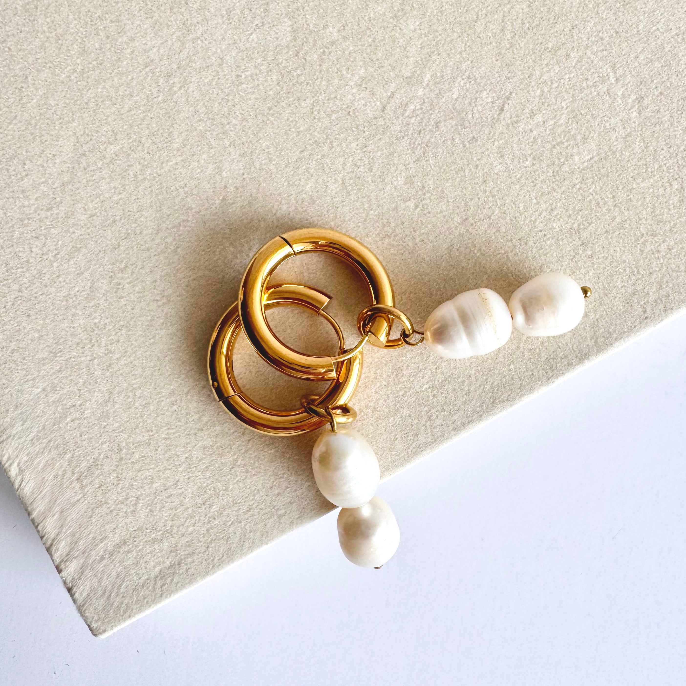 Constance – Pearl Drop 18K Gold Plated Earrings 🤍✨