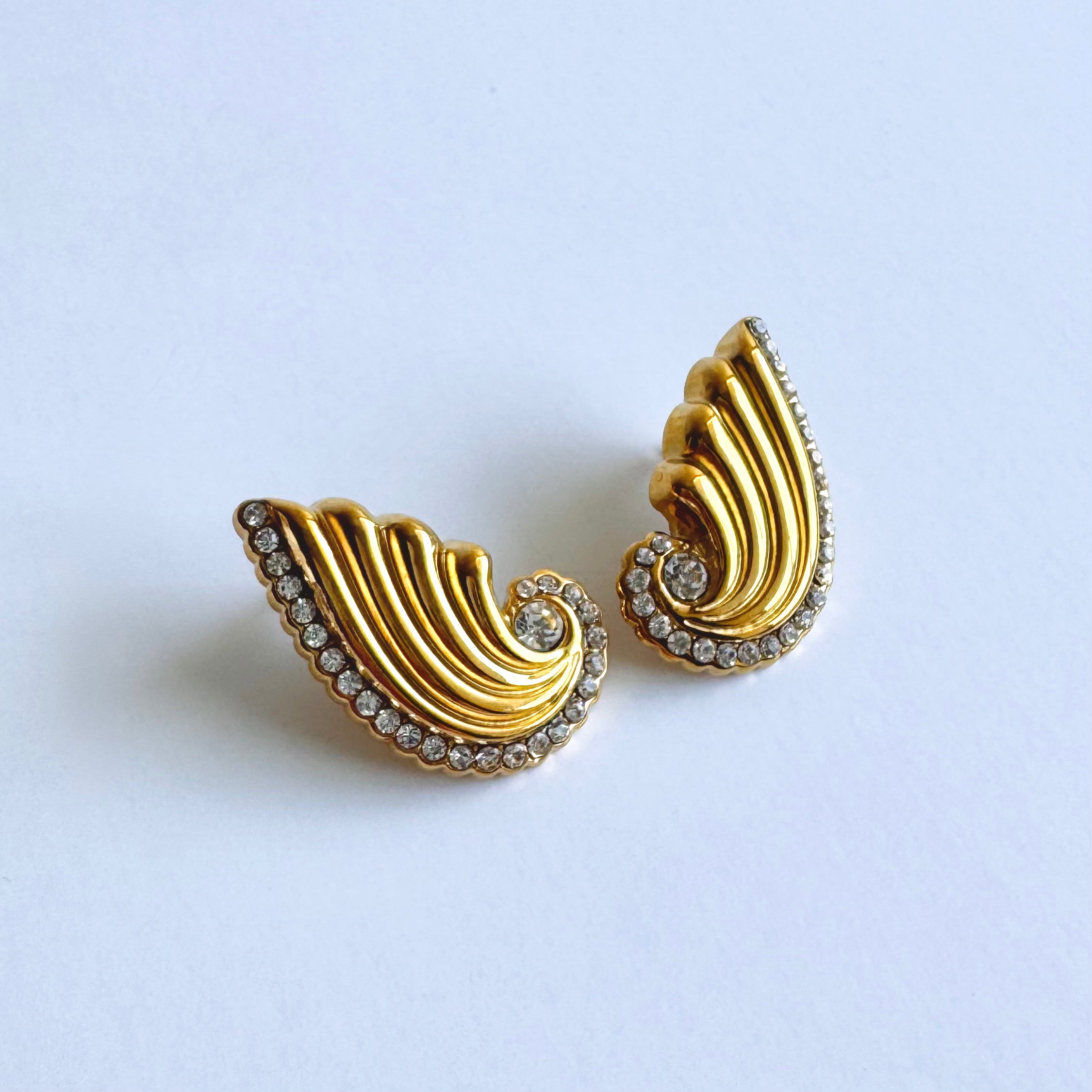 Aurelia – Crystal Wing 18K Gold Plated Earrings ✨💎