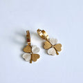 Aria – Mother of Pearl Clover Drop Earrings 🌿✨