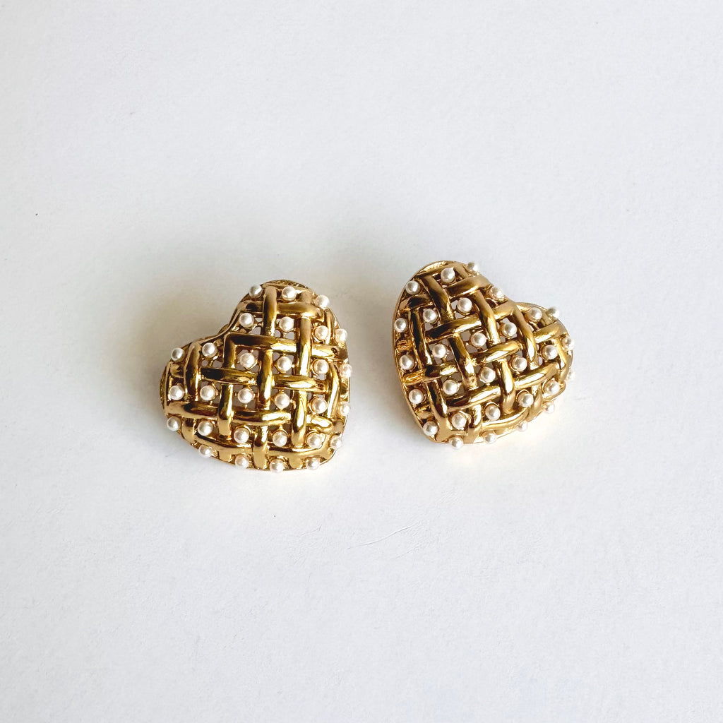 Sabrina – Woven Heart 18K Gold Plated Earrings 💛✨