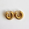 Valentina – Sculpted Gold 18K Plated Hoop Earrings ✨💛