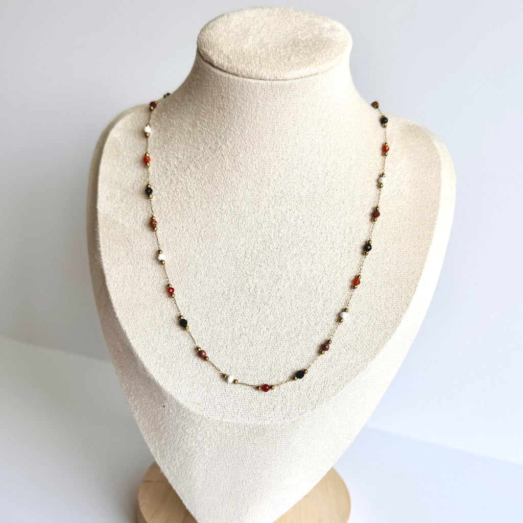Ariana – Delicate Multi-Stone 18K Gold Plated Necklace 🌈✨