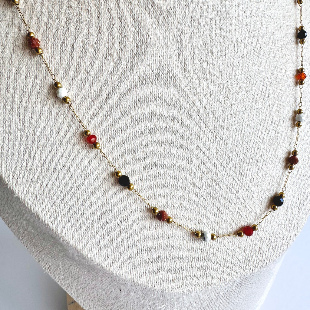 Ariana – Delicate Multi-Stone 18K Gold Plated Necklace 🌈✨
