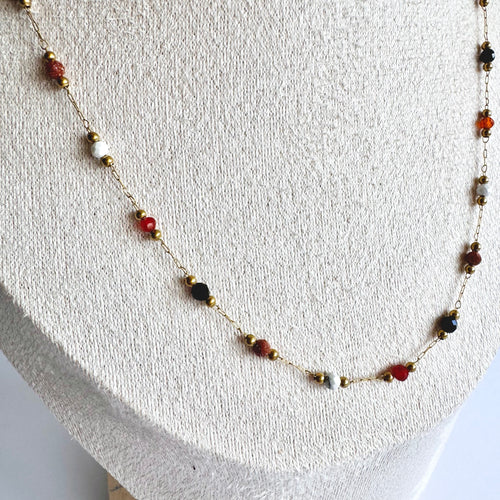 Ariana – Delicate Multi-Stone 18K Gold Plated Necklace 🌈✨