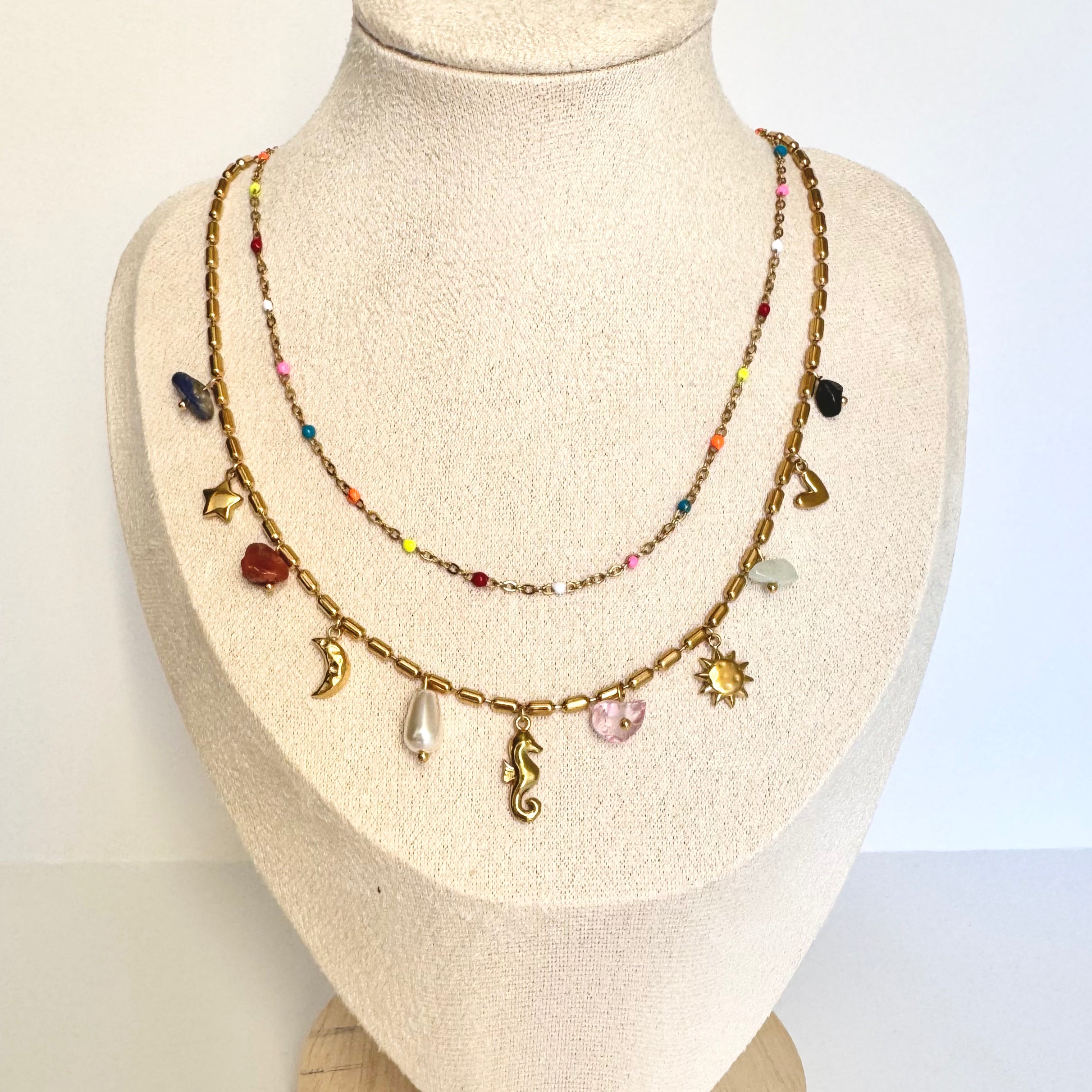 Eliza – Luxe Charm Layered Necklace ✨🌈